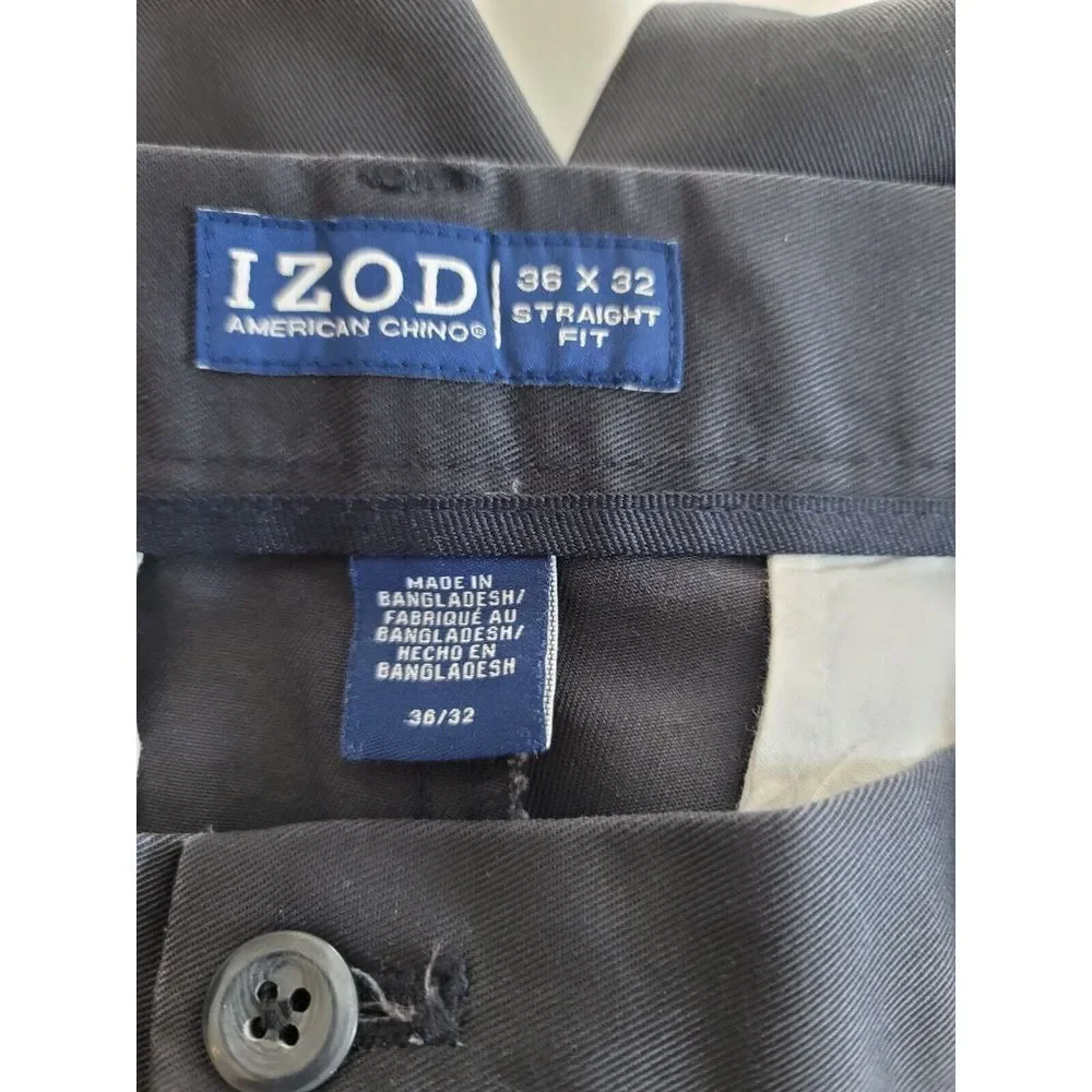 Izod‎ Navy Cotton Chino Flat Front Pants Men's 38x31